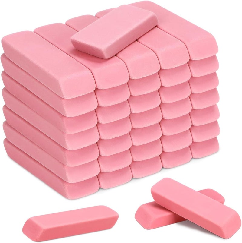 PRALB 144 Pack Pink Erasers Bulk Erasers for Art, School, and Office Use, Classroom - Image 1